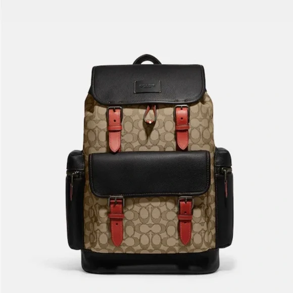 Authentic Coach Khaki Sprint backpack. I only used 1 time. No marks or scratches NWT Coach MEN main image 3